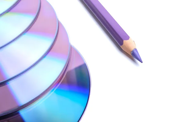 Kalem ve cd — Stok fotoğraf