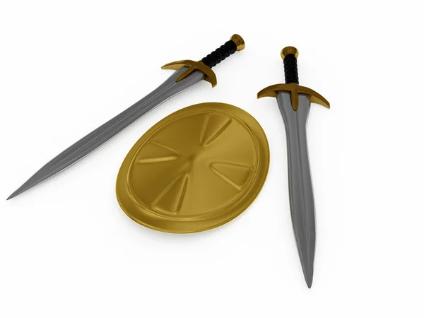 Swords and shield — Stock Photo, Image