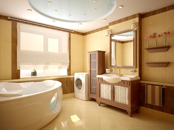 Современный интерьер ванной комнаты Стоковое Изображение