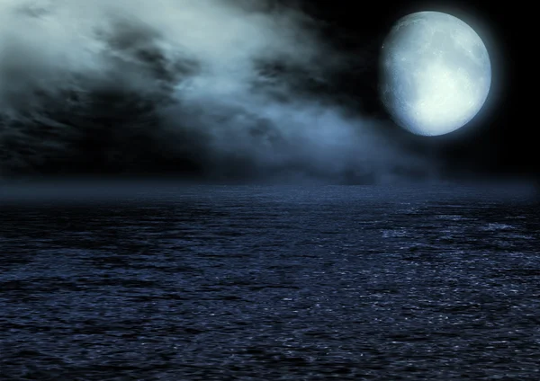 Luna plină reflectată în apă — Fotografie, imagine de stoc