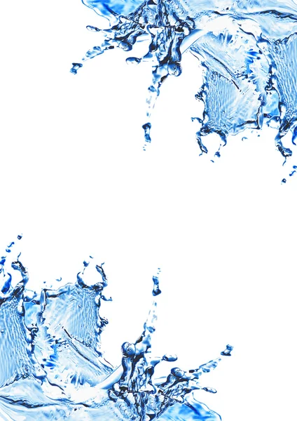Blått vatten och vattenstänk — Stockfoto