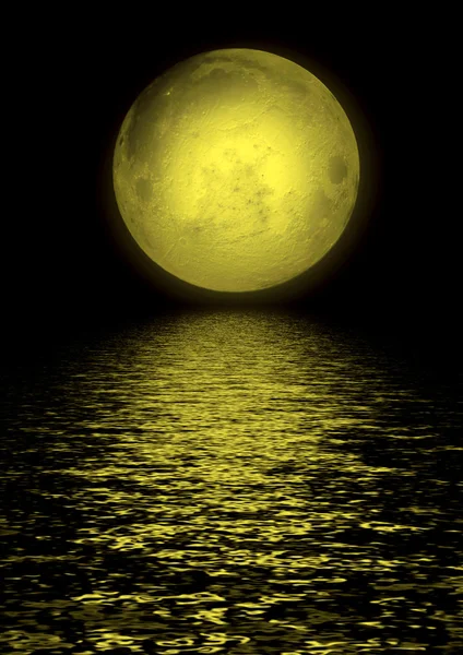Luna plină reflectată în apă — Fotografie, imagine de stoc