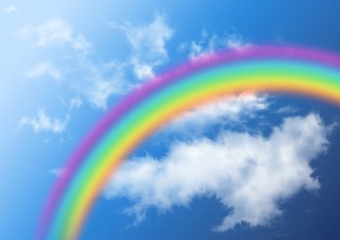 Rainbow in clouds clipart