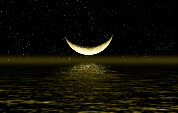 Metade da lua — Fotografia de Stock