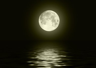 Full moon image with water clipart