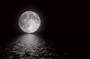 Full moon image with water clipart