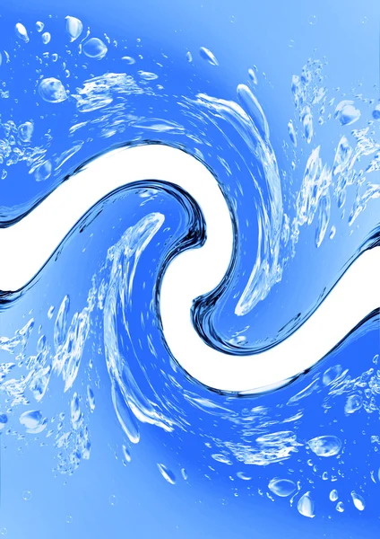 Mavi su ve su sıçraması — Stok fotoğraf