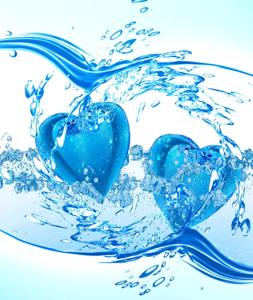 Dois corações de água — Fotografia de Stock