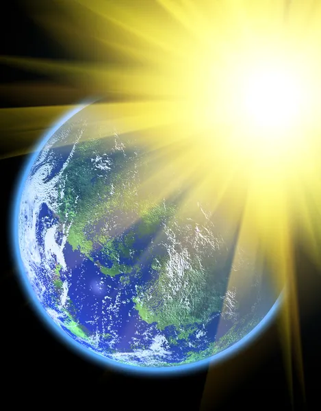Solen och jorden — Stockfoto