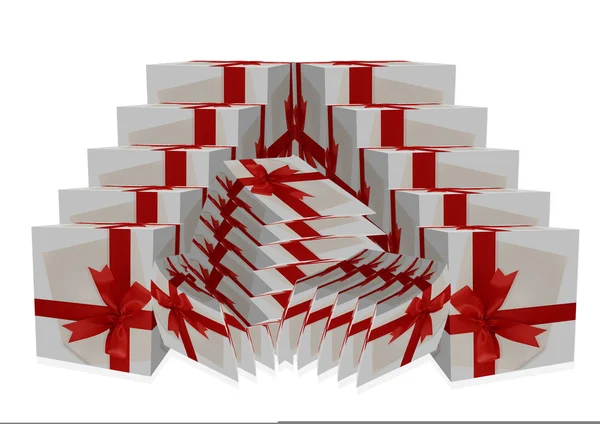 Gift boxes over white background — Stock Photo, Image