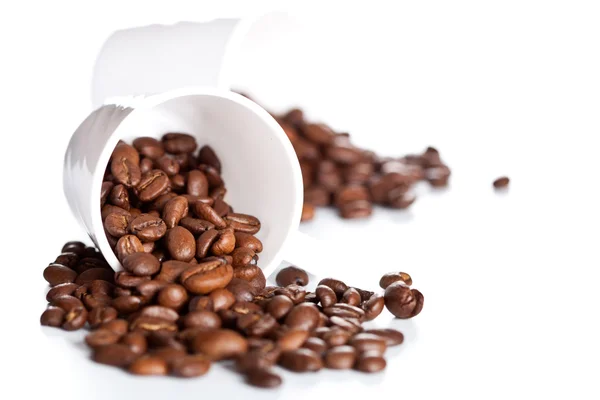 Granos de café en tazas — Foto de Stock
