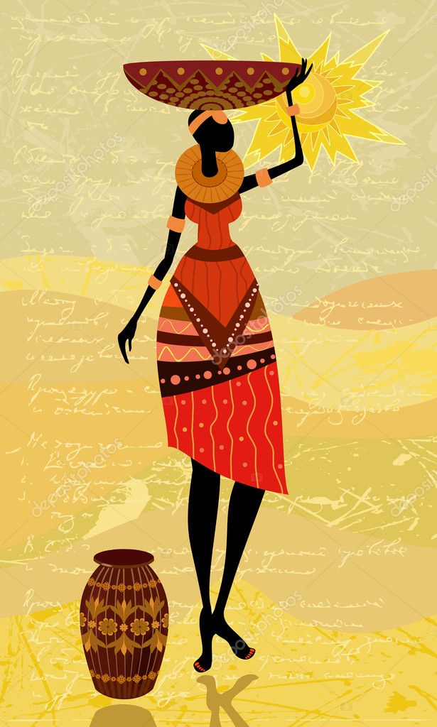 Native African women — Stock Vector © Oksana #5976935