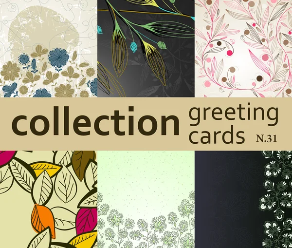 Collection cartes de vœux — Image vectorielle