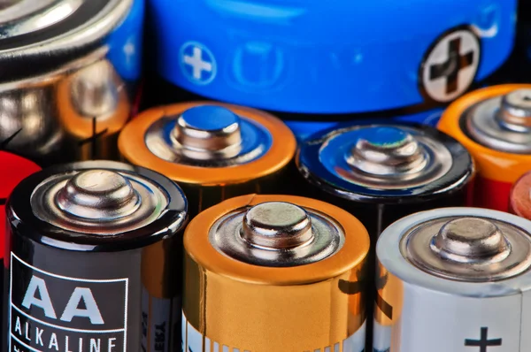 stock image Batteries and accumulators close up.