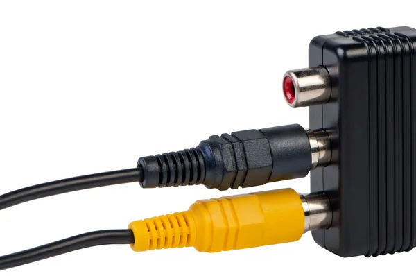 Video cable in adapter isolated. — Stock Photo, Image