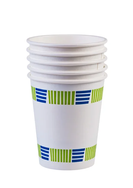 Papier cups geïsoleerd. — Stockfoto