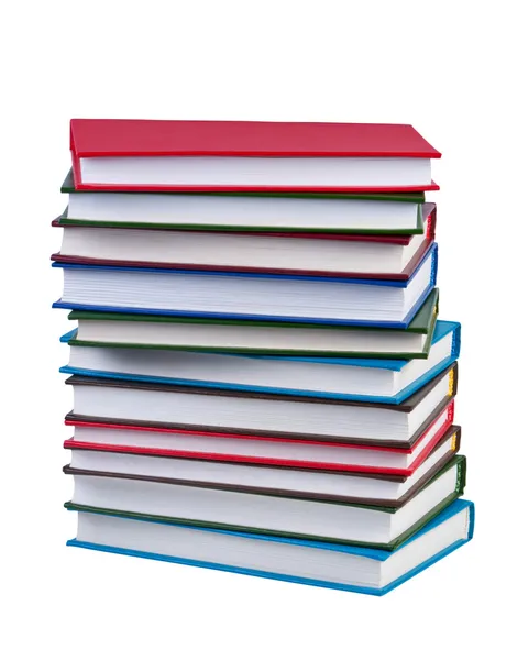 Bücher auf weißem Hintergrund isoliert stapeln. — Stockfoto