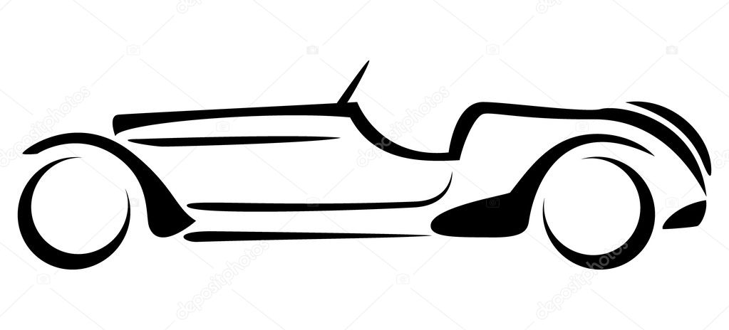 Car silhouette on white background vector.