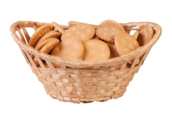 Cookies in basket isolate on white background. — Stock Photo, Image