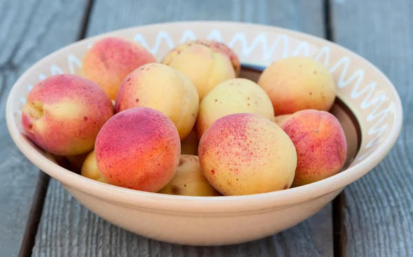 Apricots on plate. — Stok fotoğraf