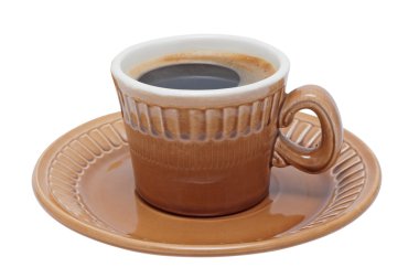 Coffee in cup on saucer isolated. clipart