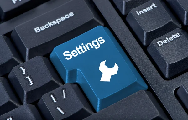 Nastavení klávesnice tlačítko s ikonou klíče. — Stock fotografie