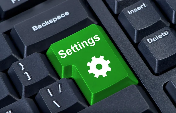 Configurações do teclado do botão com ícone de engrenagem . — Fotografia de Stock