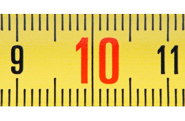 Ruler number ten close up. clipart