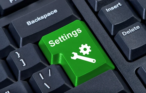 Nastavení tlačítek klávesnice symbolem klíče a vybavení. — Stock fotografie