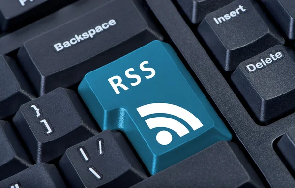 Teclado de botão RSS com ícone . — Fotografia de Stock