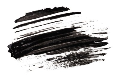 Stroke (sample) of black mascara, isolated on white macro clipart