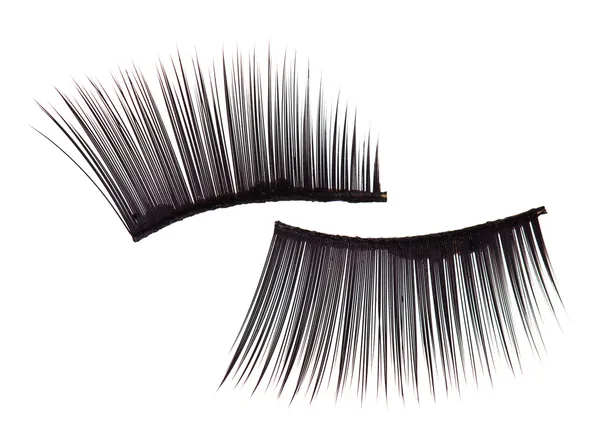 False eyelashes, isolated on white macro view — Stock Photo, Image