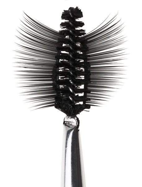 Rímel negro cepillo y pestañas falsas composición abstracta, en — Foto de Stock