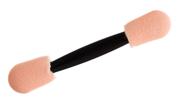 Cepillo de esponja beige maquillaje para fundación, aislado en blanco — Foto de Stock