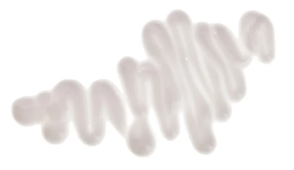 Muestras de crema facial clara en blanco — Foto de Stock