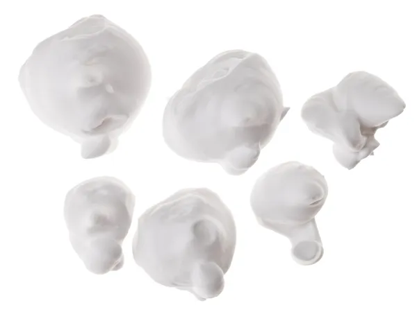 면도 거품 (크림) 샘플, 흰색 절연 — 스톡 사진