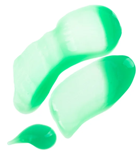Green moisturizer (cream) sample, isolated on white — Stock Photo, Image