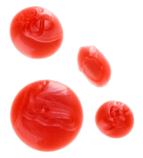 Зразок гелю червоного душу, ізольований на білому — стокове фото