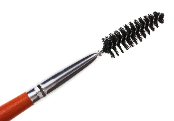 Black mascara brush tip, isolated on white macro — Stock Photo, Image