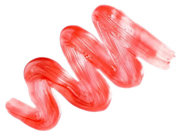 Красный образец геля для душа, изолированный на белом — стоковое фото