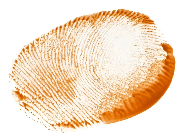 Beige ton grädde (stiftelsen) makeup fingerprint, isolerad på wh — Stockfoto