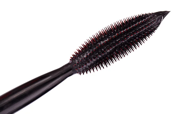 Black mascara brush tip, isolated on white macro — Stock Photo, Image