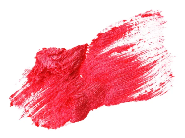 白色衬底上分离的中风的红色唇膏 (示例) — 图库照片