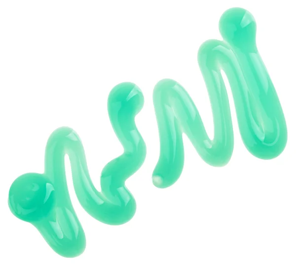 Green moisturizer (cream) sample, isolated on white — Stock Photo, Image