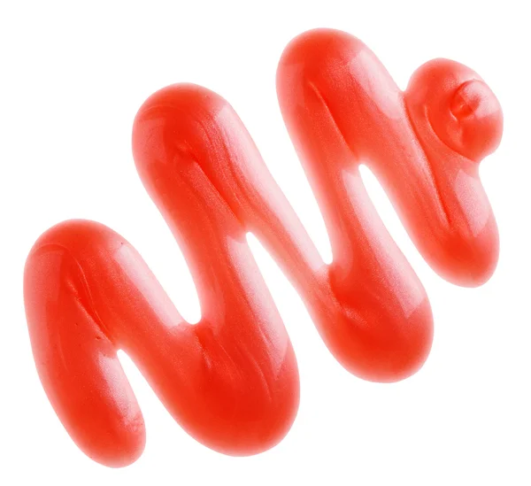 Κόκκινο ντους gel δείγμα, που απομονώνονται σε λευκό — Φωτογραφία Αρχείου