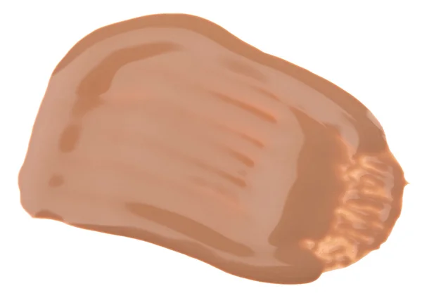 Бежевый тон крем (фундамент) образцы макияжа, изолированные на белом — стоковое фото