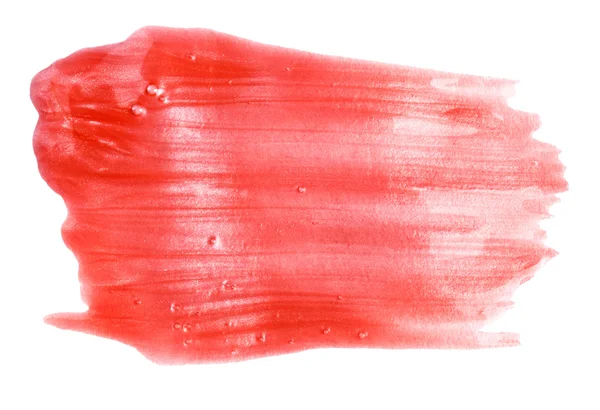 Czerwony prysznic żel próbkę, na białym tle — Zdjęcie stockowe