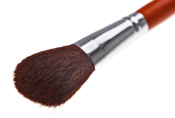 Punta de cepillo de maquillaje profesional, aislado en macro blanco — Foto de Stock