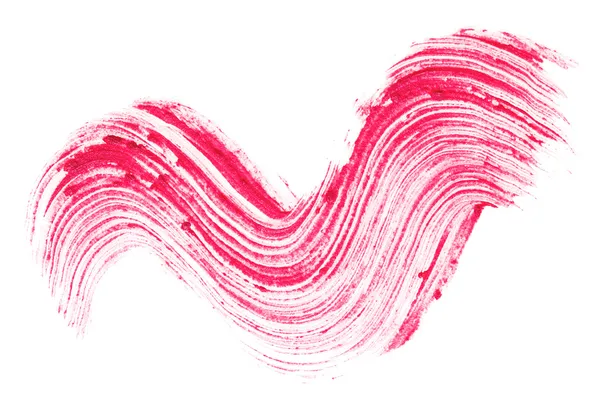 빨간 립스틱 스트로크 (샘플), 흰색 절연 — 스톡 사진