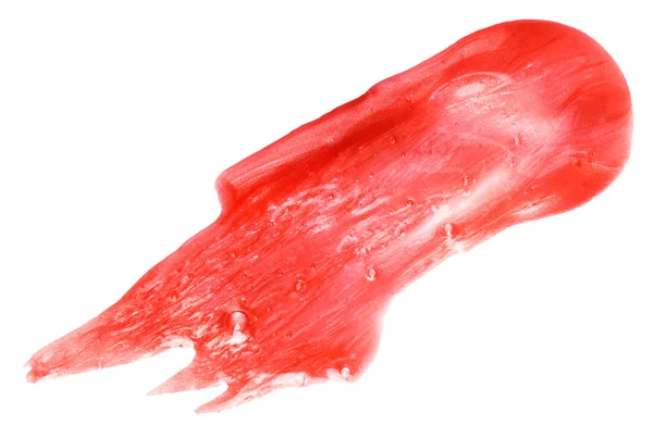 Muestra de gel de ducha rojo, aislado en blanco — Foto de Stock